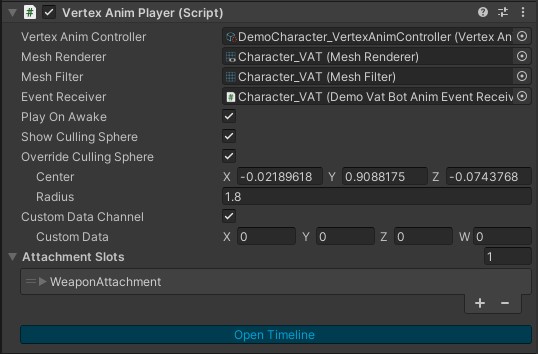 Vertex Anim Player component