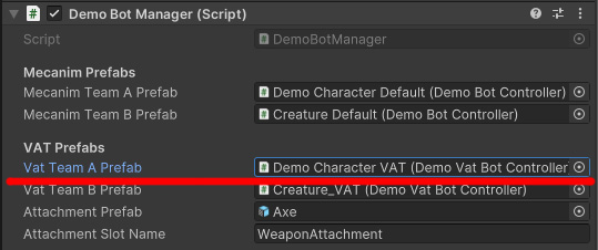 Demo Bot Manager VAT prefab field
