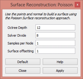 MeshLab surface reconstruction properties