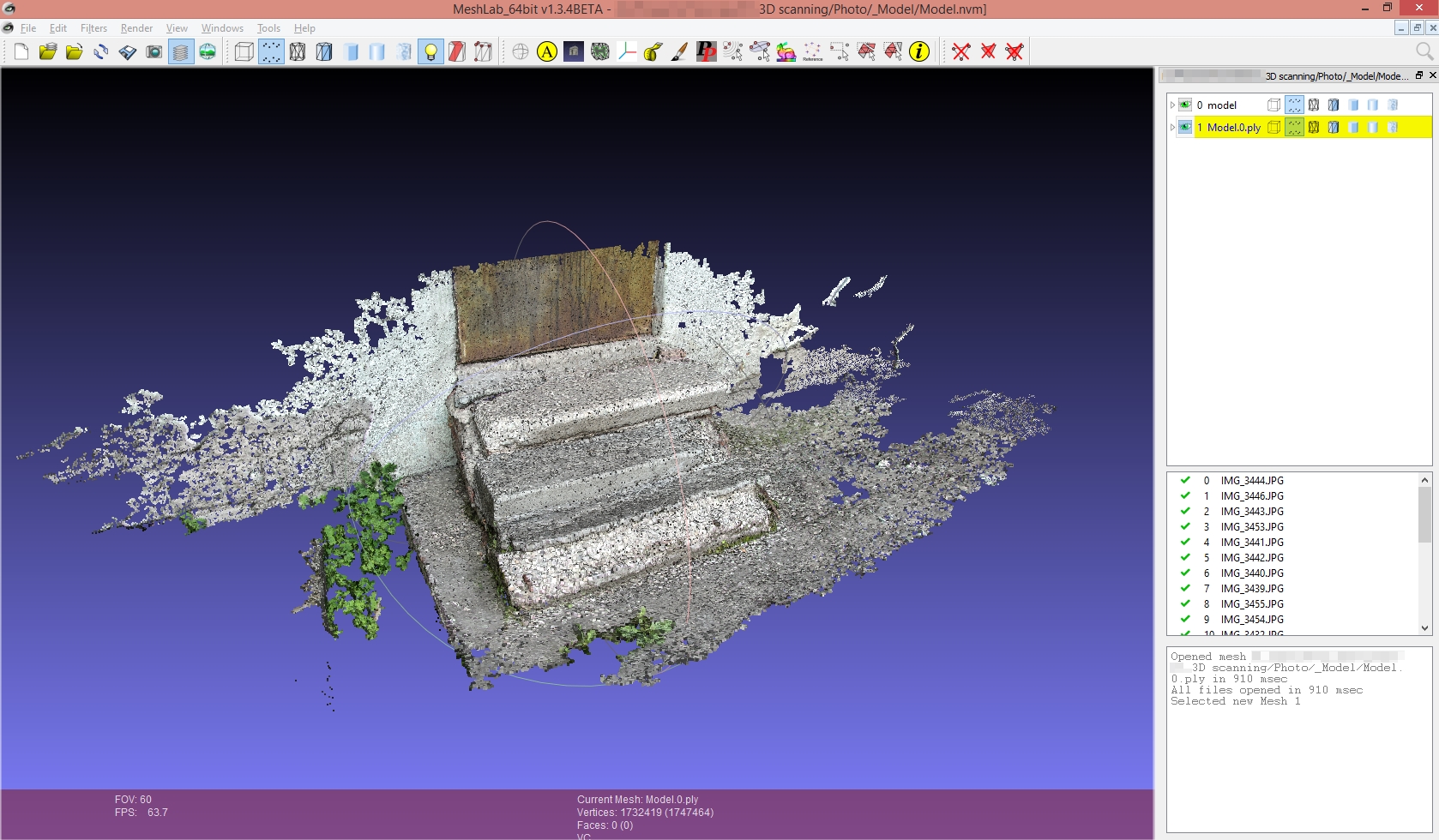 MeshLab point cloud